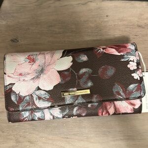 New York & Company Floral Clutch - Pink and Brown wallet nwt
